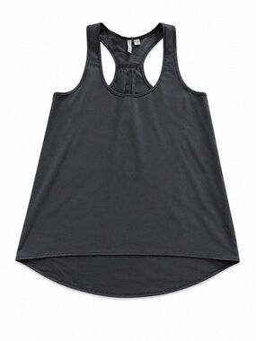 FRENCHI RACERBACK HIGH LOW TANK TOP WOMENS XSMALL GRAY PLEATED BACK FLOWY LIGHT